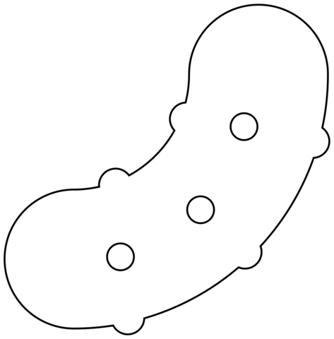 Cucumber Emoji Coloring Page